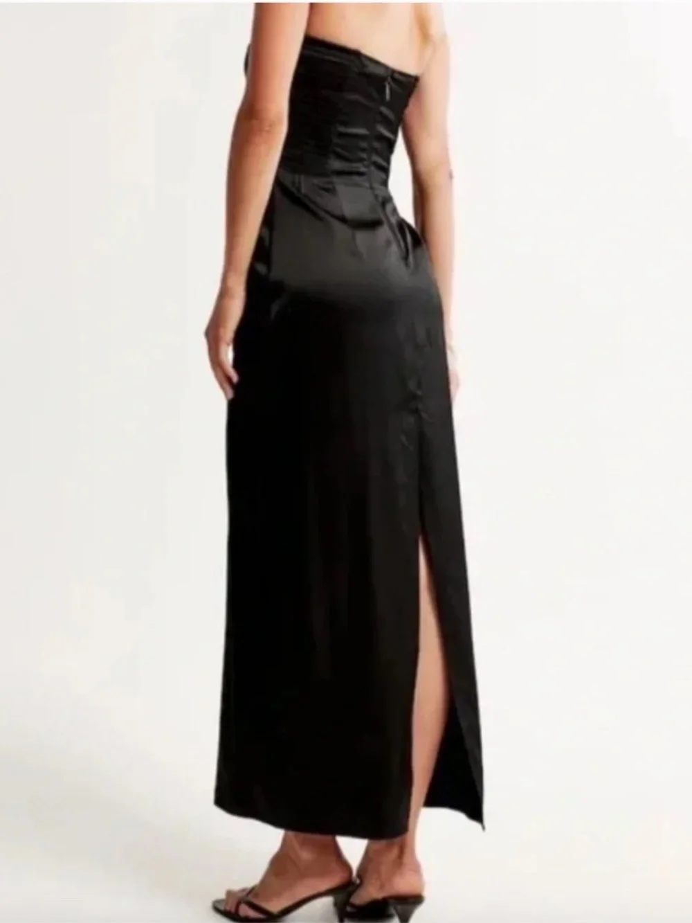 Abercrombie & Fitch, Strapless Satin Sculpt Maxi Dress, size L